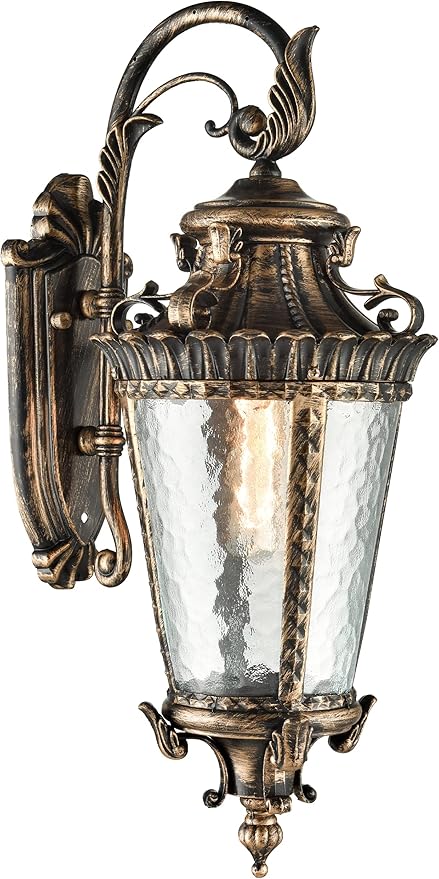 SAMTEEN Bronze Outdoor Light Fixtures Wall Mount 21 Inches Water Glass Exterior Wall Sconce Waterproof Aluminium Wall Lantern Sconce Outside Porch Lights for House Yard Front Door