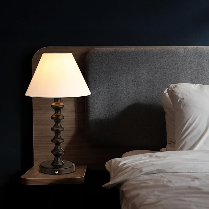 O'Bright Ember Rechargeable Table Lamp (Antique Brass_Baluster)