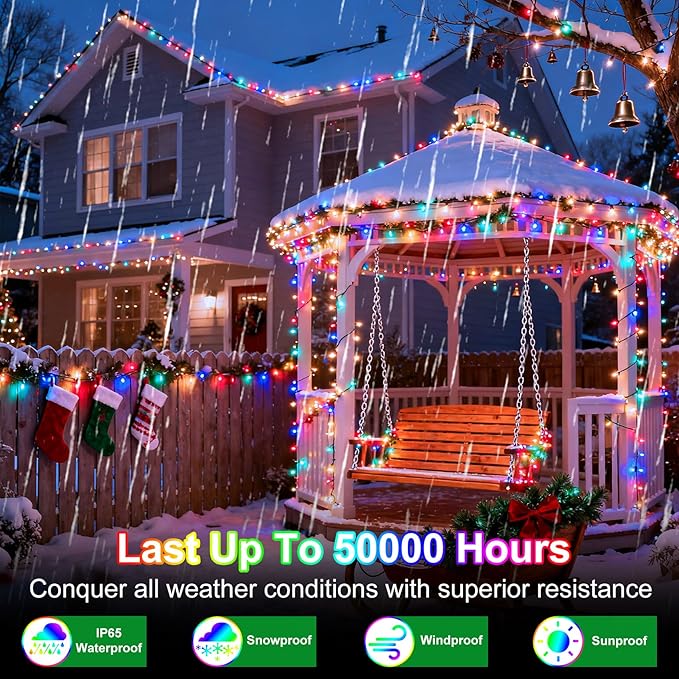 1500 LED 470FT Christmas String Lights Outdoor, 12 Modes and Timer Memory Dimmable, Plug in Waterproof Dark Green Wire Twinkle Fairy Light for for Xmas Yard Tree Wedding Party Decor (Multicolor)
