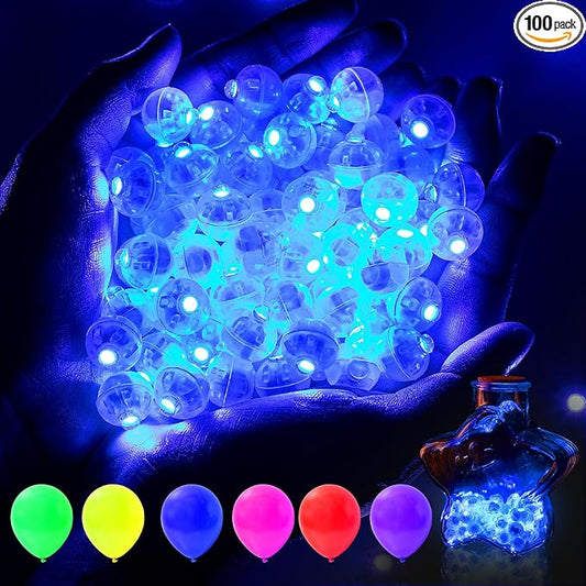 AIKEI 100pcs LED Balloon Lights,Blue Mini Balls Lights,Long Standby Time Waterproof Led Light for Paper Lantern Halloween Christmas Birthday Party Decoration for Indoor Outdoor