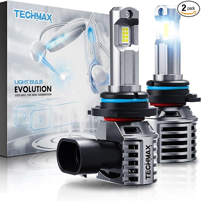 TECHMAX 9006 Bulbs, 9006 Fog Light Bulb w/Fan 600% Bright 6500K Wireless Direct Insertion Plug and Play, Pack of 2