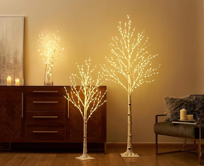 LITBLOOM Lighted Birch Twig Tree with Fairy Lights 4FT 200 LED Lights for Indoor Outdoor Home Christmas Easter Holiday Decoration