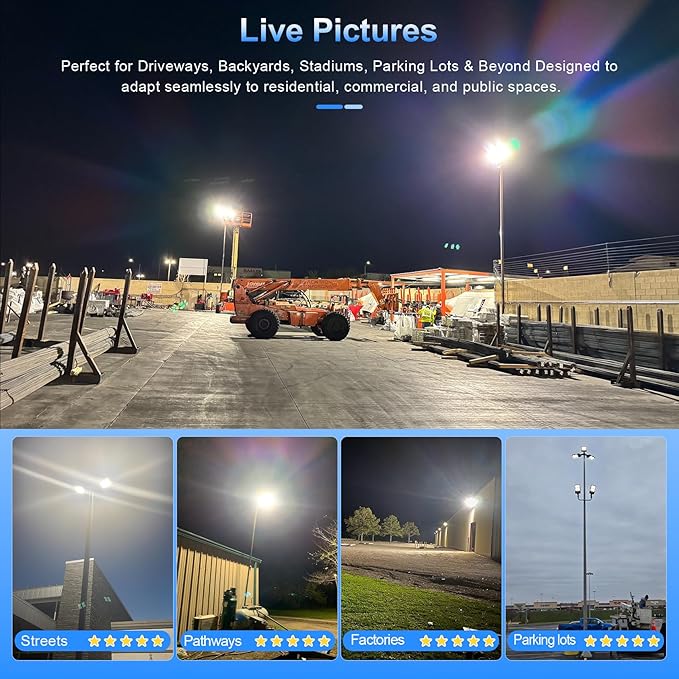 480V LED Parking Lot Light 240W 33600LM UL DLC Listed LED Street Light IP65 5000K Commercial Shoebox Light for Stadium Driveway (277-480VAC Input)