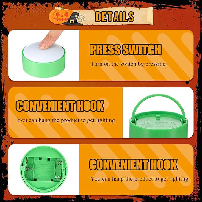 Riakrum 6 Pieces Remote Timer LED Lights with Remote LED Pumpkin Lights Battery Operated Lantern Bright Flameless Candle(Green, Orange, Purple)