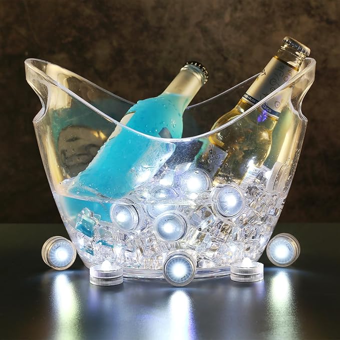 Submersible LED Lights, White Waterproof Flameless Candle Tealights, Battery Operated Underwater Pool Lights for Vases Lantern Table Centerpieces Wedding Party Halloween Christmas Decor,12 Pack