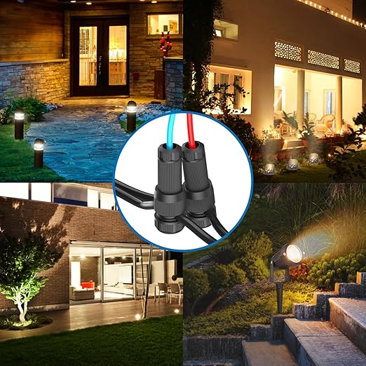 Low Voltage Wire Connectors - Outdoor LED Landscape Lighting Connector 12-18 Gauge Waterproof Landscape Lights Connector for Outside Path Light Deck Light Yard Light Backyard Lighting (30 Pack)