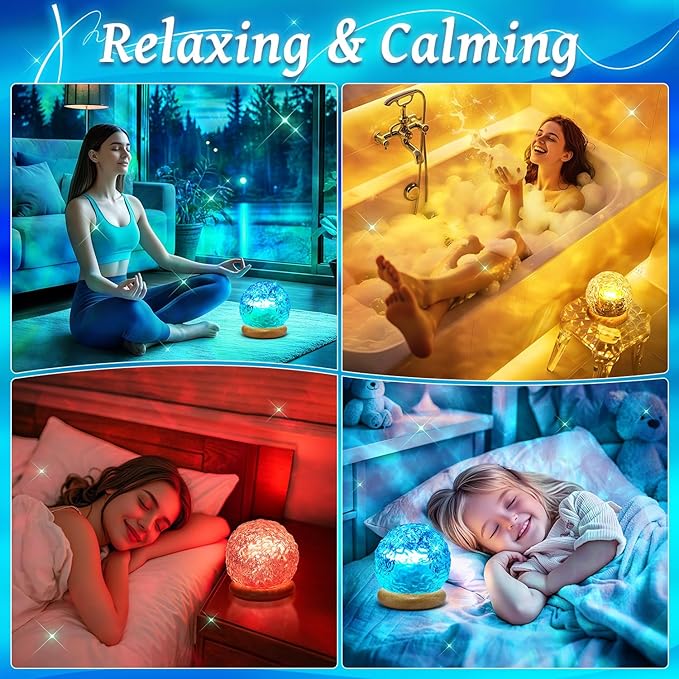 Mood Lighting Crystal Lamp,18 Color Changing Lamp Light Projector for Bedroom,Dimmable Night Light Projector Ambient Lighting,Remote Aesthetic Room Decor for Teen Girls Gifts,Christmas Gifts for Kids