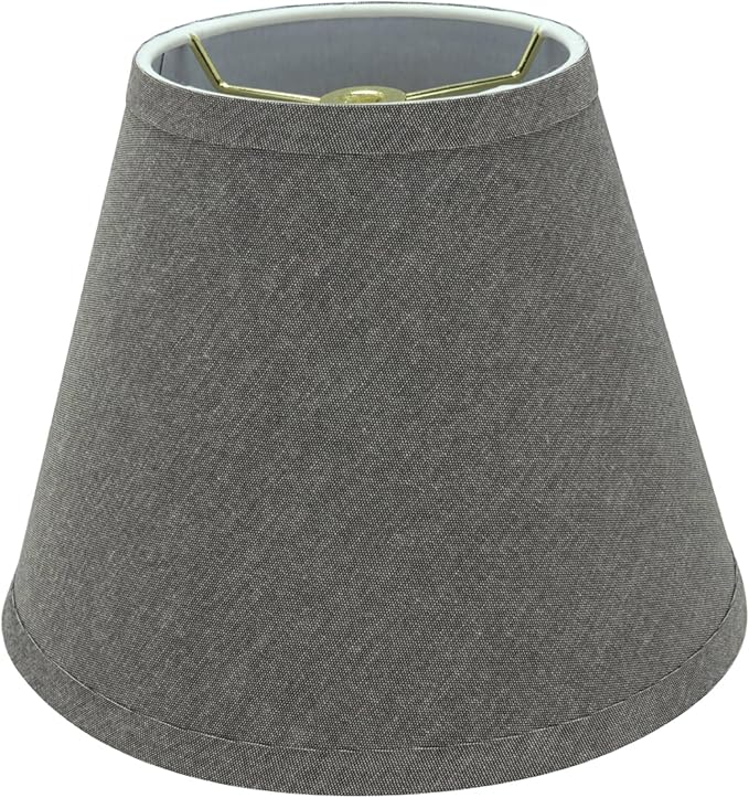 Aspen Creative 32425A Transitional Hardback Empire Shape Spider Construction Lamp Shade in Grey, 9" wide (5" x 9" x 7")