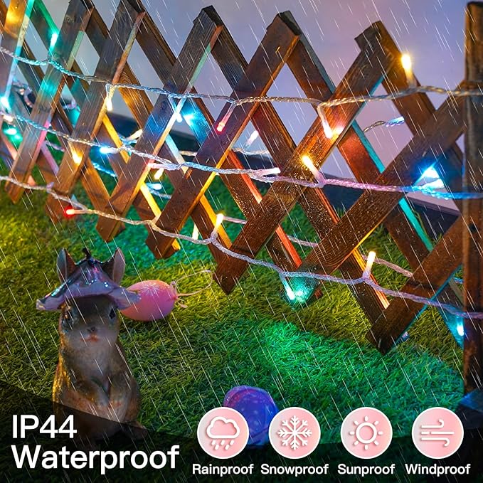 suddus Pastel Easter String Lights, 33ft 100 LED Multicolor Fairy Lights with Remote, Connectable Clear Wire Twinkle Lights for Spring Decor, Aesthetic Bedroom, Classroom, Dorm, Plug in