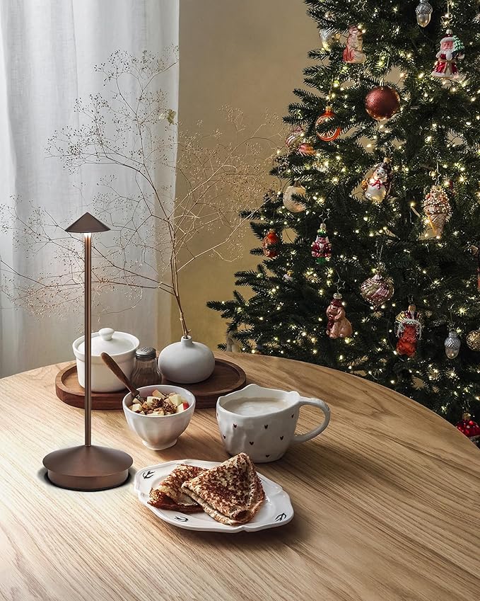 Portable Led Cordless Lamp Table Light 2 Pack, Rechargeable 6000mAh Battery Outdoor Table Lamp for Dinning Restaurant Patio Bedroom Camping, IP54 Waterproof, Dimmable