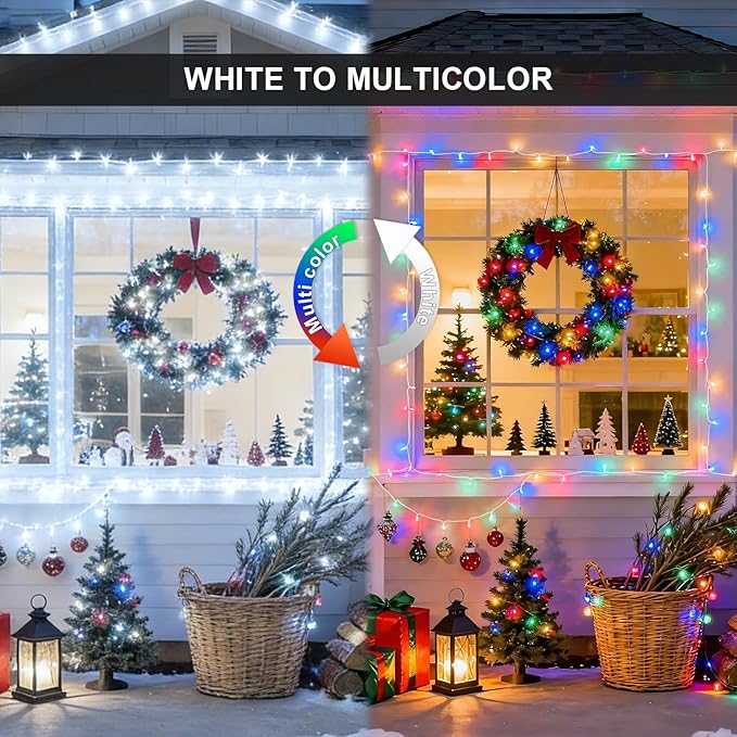 LAMPHOME 165FT 500 LED Colourful String Lights, 16 Modes Timer Clear Wire Fairy Lights, Waterproof Connectable Plug in Twinkle Lights for Indoor Outdoor Easter, Christmas, Wedding Party Decorations