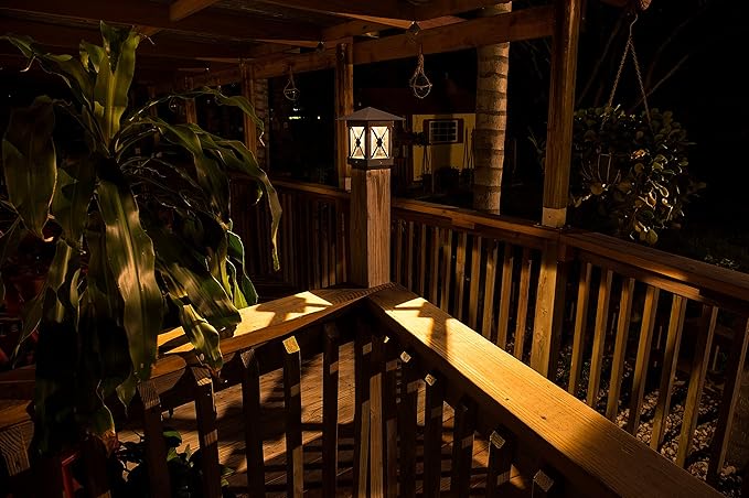 VOLT 12V Cast Brass (Bronze) 4" x 4" LED Outdoor Post Top Light 2700K Warm White 100 Lumens for Low Voltage Deck, Dock & Fence Lighting