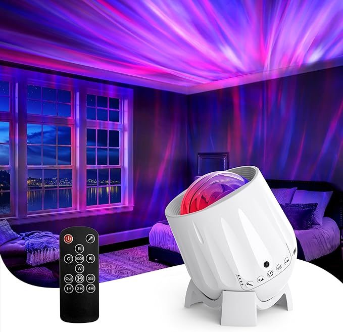 Northern Lights Projector, Galaxy Projector Night Light with Remote Control& Timer Funtion, Sleep Aid, Aurora Ceiling Projector Light for Bedroom Decor, Christmas Gift for Kids, Adults