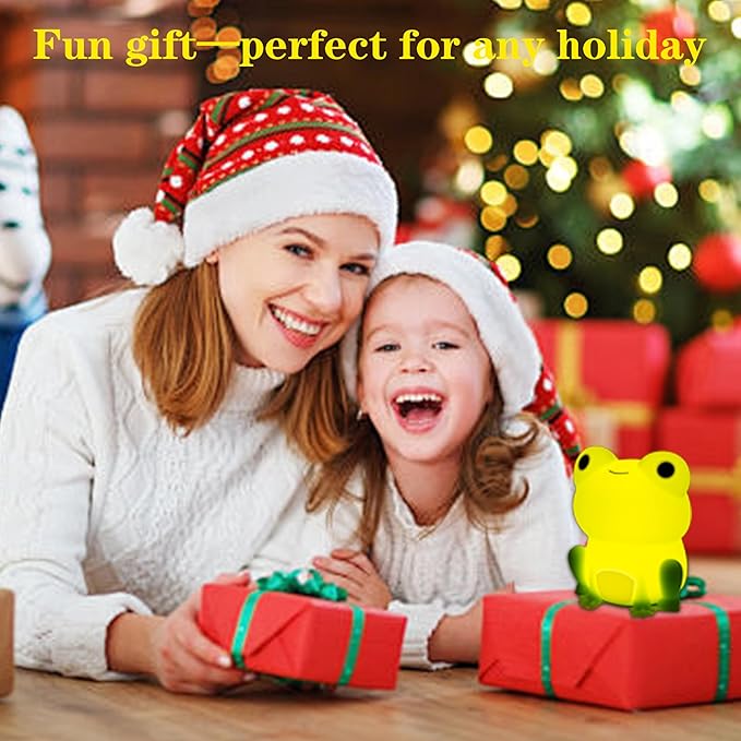 Led Cute Frog Night Light, Dimmable Timer Nursery Kawaii Lamps, Super Squishy Silicone USB Rechargeable Beside Lamp, Used for Camping Party Room Decor (Frog)