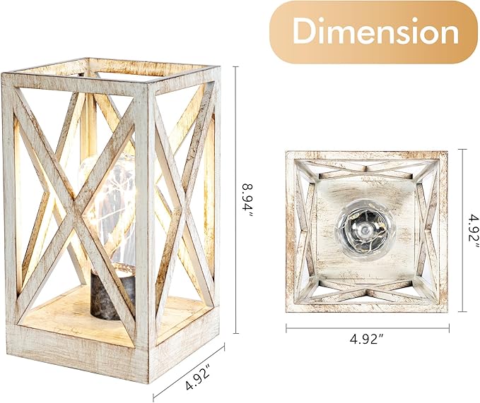 WINGBO 2 Pack Retro Battery Powered Table Lamps, Battery Operated Cordless Lamp Set, Portable Nightlight Decorative Light for Living Room Dining Room Bedroom Entryway Patio Backyard, White Finish