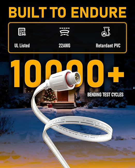 Y-Splitter for Eufy Permanent Outdoor Lights E22, Y-Connector Cable 3-Pin IP68 Waterproof Connector Compatible with Eufy E22, Ideal for Christmas, Halloween Holiday Decorations, 1 Male to 2 Female