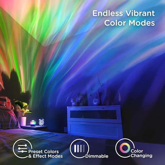 Enbrighten Space LED Galaxy Projector Night Light for Kids Room Decor Mood Lighting Aurora USB Nebula Lamp for Bedroom Nursery Game Room