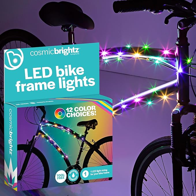 Brightz CosmicBrightz LED Bike Frame Rope Light - 6.5-Foot String Rope - Battery-Powered with On/Off Switch - Ultra Bright Color Keeps Your Ride Fun and Safe for Kids, Teens, & Adults