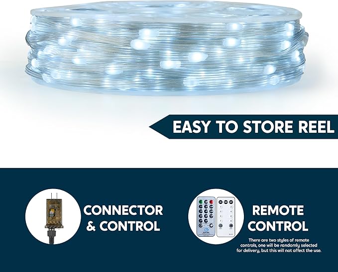 Joiedomi 1200 LED Christmas String Lights Outdoor,394 FT Cool White Fairy Light with Remote 8 Modes Timer, Plug in PVC Clear Wire Lighting Decor with Reel for Indoor Dorm Classroom Bedroom Holiday