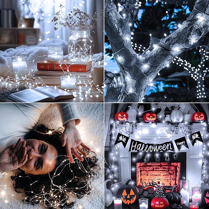 6 Pack Fairy Lights Battery Operated with Remote 7ft 20 LED Mini String Twinkle Lights Waterproof 8 Modes Firefly Starry Moon Lights for Mason Jars DIY Christmas Wedding Party Bedroom Decoration