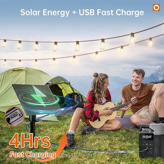 addlon 120FT(114+6) Solar String Lights Outdoor, Waterproof Solar Powered Outside Lights with Remote & USB Port, ST38 LED Shatterproof Bulbs, Dimmable Solar Light for Camping Backyard Porch