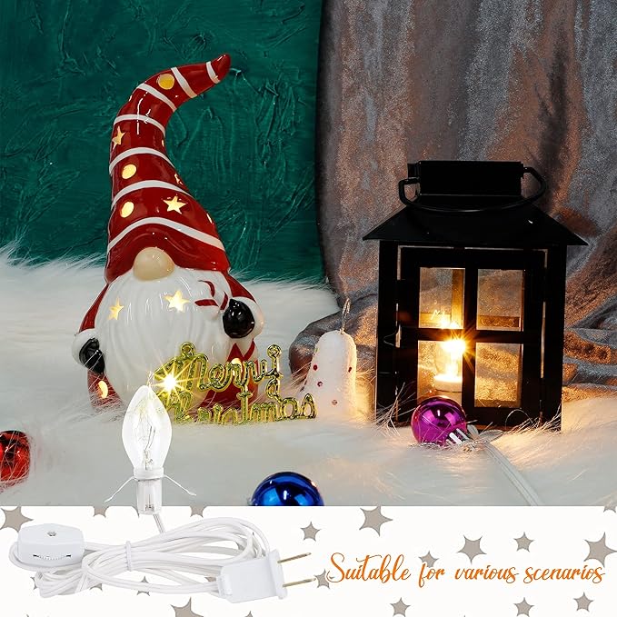 WATERGLIDE 2 Pack Accessory Cord with Clear Bulb, 6 FT UL Listed Replacement Lamp Cord with ON/Off Switch, Perfect for Christmas Village House, Craft Projects, Halloween Holiday Decoration