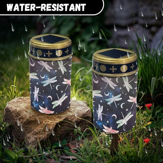 Light for Prayer Cemetery Solar Lights for Grave Cemetery Decor Candle Lamp Dragonfly Solar Powered Landscape Lights for Grave Memorial Gift Decor