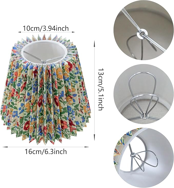 Small pleated lampshade chandelier shades set of 6. Lampshade for Wall Lamp.chandelier shades.small table lamps.For Cutting Edge bulbs.light bulb shade.chandelier light covers.4" X 5" X 6"
