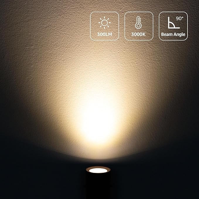 SUNVIE 2 Pack LED 120V SpotLights Indoor, 3W Up Lights Floor Spotlight, 3000K Uplights Indoor Accent Lighting for Plants Pictures Artwork, 5.9 FT Cord with Foot Switch
