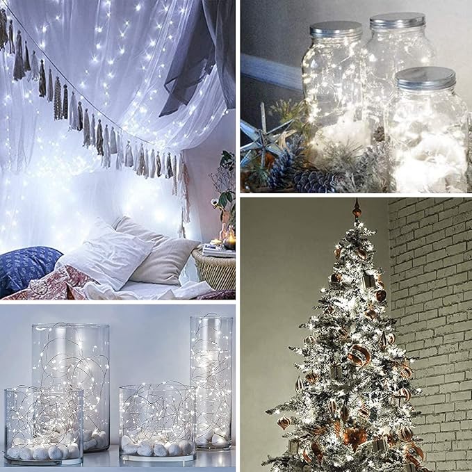 Fairy Light Battery Operated String Lights 6 Pack 20LED Copper Wire Firefly Twinkle Lights Indoor Waterproof for Christmas Halloween,Garden Party, Bedroom, Wedding, Birthday（Cool White）