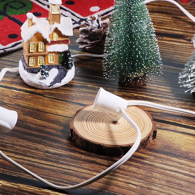 1000FT C9 Light String, E17 Socket 12" Spacing, C9 Christmas Stringer Outdoor Black Stringer for Wedding Patio Event Lighting Decor, White Wire