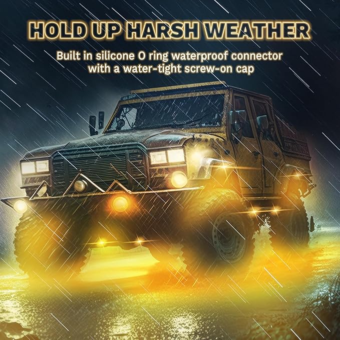 12 Pods Full Angle RGB Rock Lights Compatible with 12V Trucks Jeep UTV SUV ATV Boat Golf Cart, Waterproof Multi-Color, App/Remote Control Led Rock Lights with Music Mode