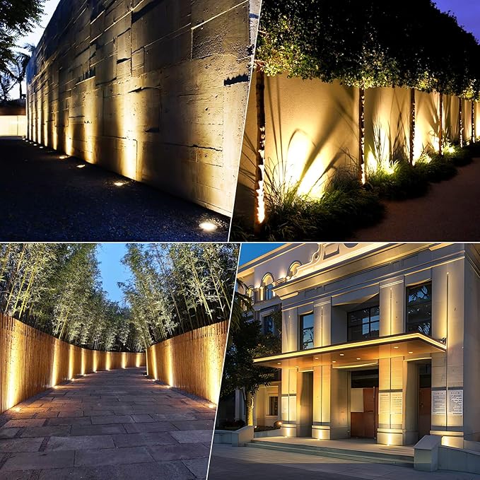 6W Well Lights Outdoor,110V 120V Landscaping Lights IP68 Waterproof 2700k Warm White Outdoor In-Ground Lights for Yard, Garden Patio, 8 Pack