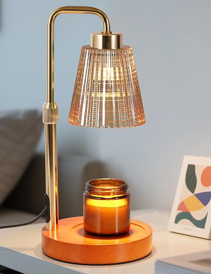 Candle Warmer Lamp with Timer Dimmable, Birthday Gifts for Women Mom, House Warming Gifts New Home Decor, Wax Melt Warmer for Jar Candles with 2 Bulbs