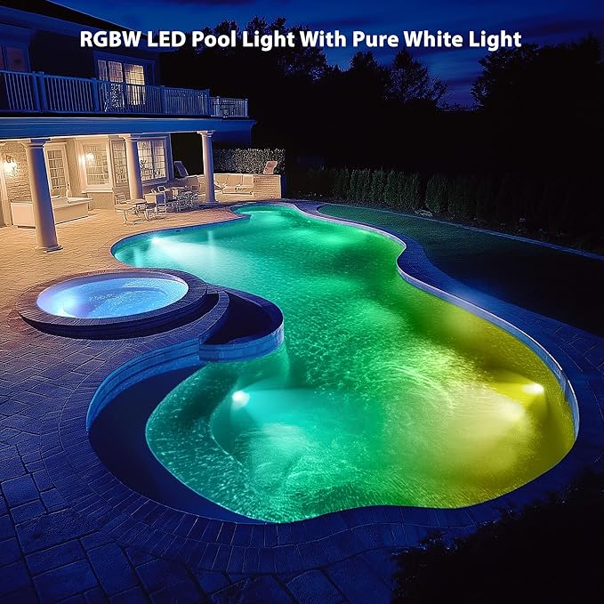 LyLmLe Pool Light for Inground Pools, 65W 10 Inch RGBW Multicolor Inground Pool Light, 316 Stainless Steel, 12V Color Changing LED Pool Lights for 10" Niches, 100ft Cord,Without Transformer Controller
