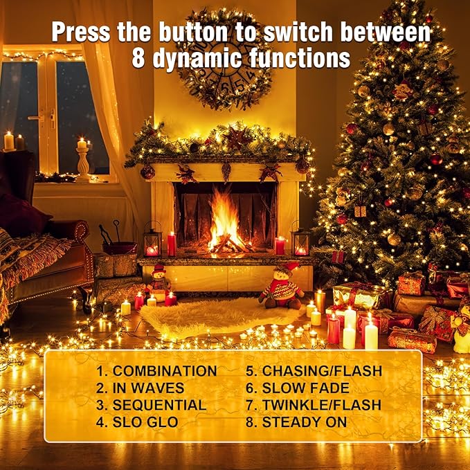 Nisocy 100FT LED String Lights Outdoor Waterproof – Warm White Fairy Lights with Plug, Connectable Christmas Tree Lights for Patio, Garden, Bedroom, Wedding, Party, Decor