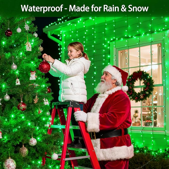 750 LED 240FT Christmas Lights Outdoor,12 Lighting Modes Christmas String Lights with Timer, Dimmable Plug in Green LED StringLights Waterproof for Yard Tree Wedding Party Holiday Green