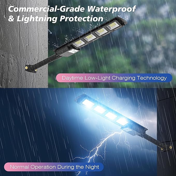 Solar Lights Outdoor, 6000K LED Solar Lights Outdoor Waterproof, Solar Flood Lights Outdoor with Motion Sensor and Remote Control, Solar Street Light Dusk to Dawn 2-Pack