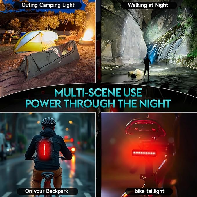 6 LED Super Bright Bike Light for Night Riding,5800 Lumens Upgrade Aluminum 6000 mAh Rechargeable Bicycle Light,Runtime 48+hrs,10 Modes Waterproof Safety Bike Headlight Taillight for Outdoor Cycling