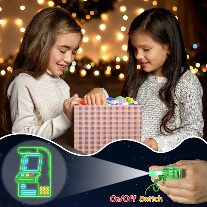 36Pcs Video Game Party Favors Game LED Finger Lights Glow in the Dark Light Up Finger Lights Toys Bulk for Games Birthday Decorations Supplies Kids' Goodie Bags Back to School Party Classroom Prizes