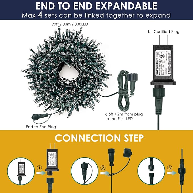 Decute 300LED Christmas String Lights - Thumbnail 2