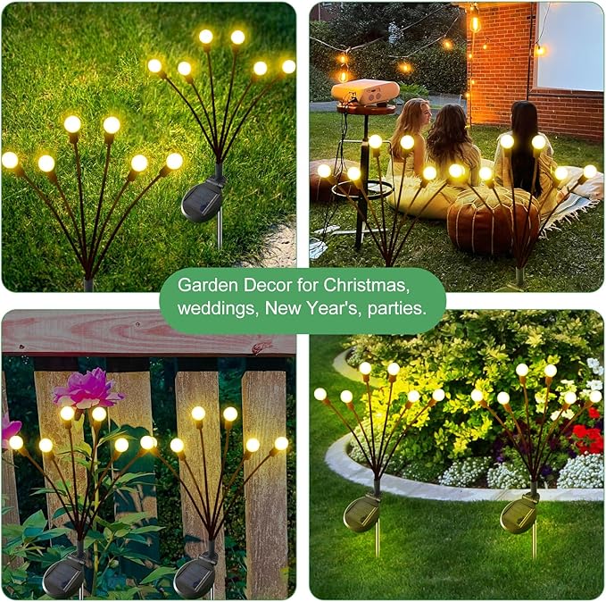 Solar Garden Lights, 8 Pack Waterproof Outdoor Swaying Lights for Patio, Garden, Pathway Decoration