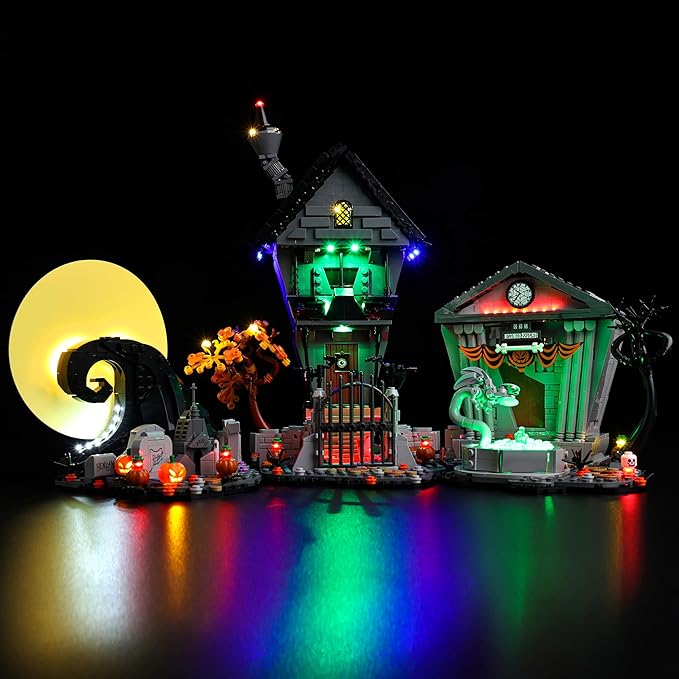 BrickSoul Light Up Kit Compatible with Lego 21351 Tim Burton's Nightmare Before Christmas Building Set | Upgrade Design Lighting Accessories | Cable-Hiding Tech for Display (21351 Set NOT Included)