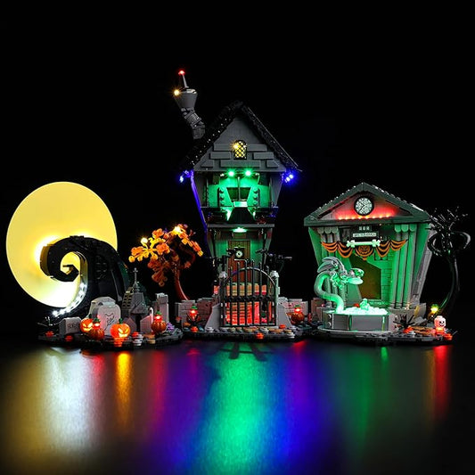 BrickSoul Light Up Kit Compatible with Lego 21351 Tim Burton's Nightmare Before Christmas Building Set | Upgrade Design Lighting Accessories | Cable-Hiding Tech for Display (21351 Set NOT Included)
