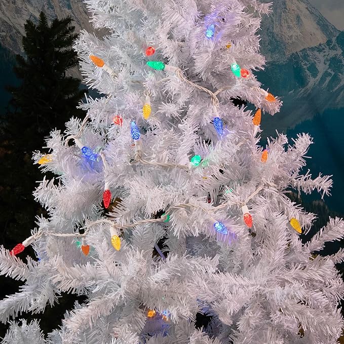 Novelty 24FT 70 LED C6 LED Christmas String Lights, Multicolor Commercial Grade Outdoor Tree Decorations