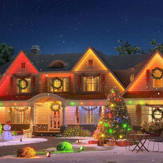 24-Pack S14 Colored LED String Light Bulbs Replacement, E26 Base 1W Plastic Shatterproof Waterproof, Christmas Light Bulb Red,Blue