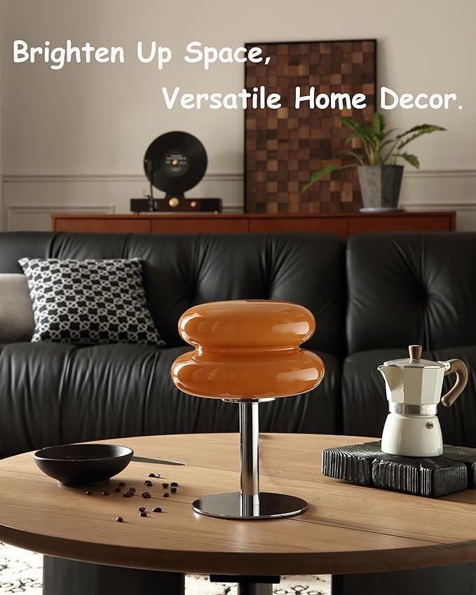 Mushroom Lamp Table Lamp for Night Stands,Mid Century Modern Desk Lamps for Bedroom, Vintage Dimmable Bedside Small Lamps, Cute Cool Home Room Aesthetic Decor for Living Room (Copper)