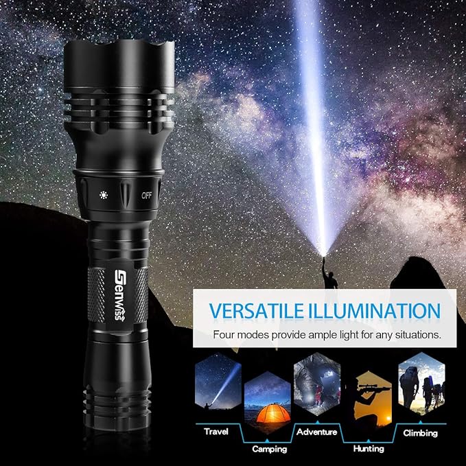 Scuba Diving Flashlight Dive Torch 2000 Lumen Waterproof Underwater XM-L2 LED Submarine Lights Holder with Charger for Under Water Deep Sea Cave at Night