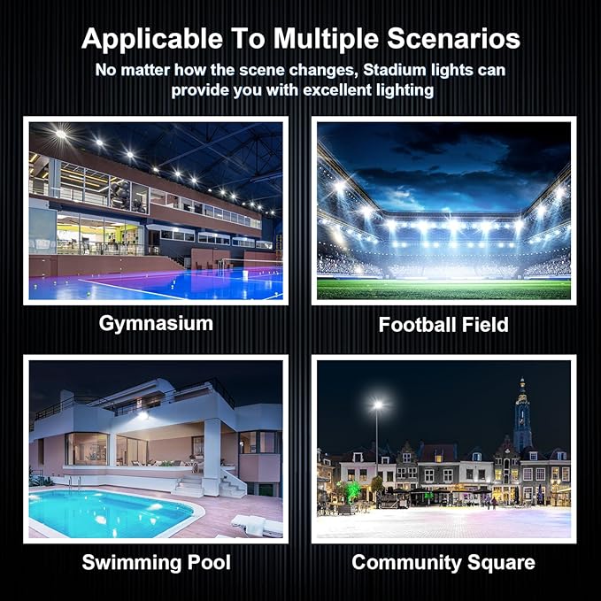 360W LED Outdoor Flood Lights Fixture Ultra-Brightness 50800 Lumen 5000K Daylight Stadium Floodlights Commercial IP65 Field Arena Light with Adjustable Trunnion Bracket 2 Pack
