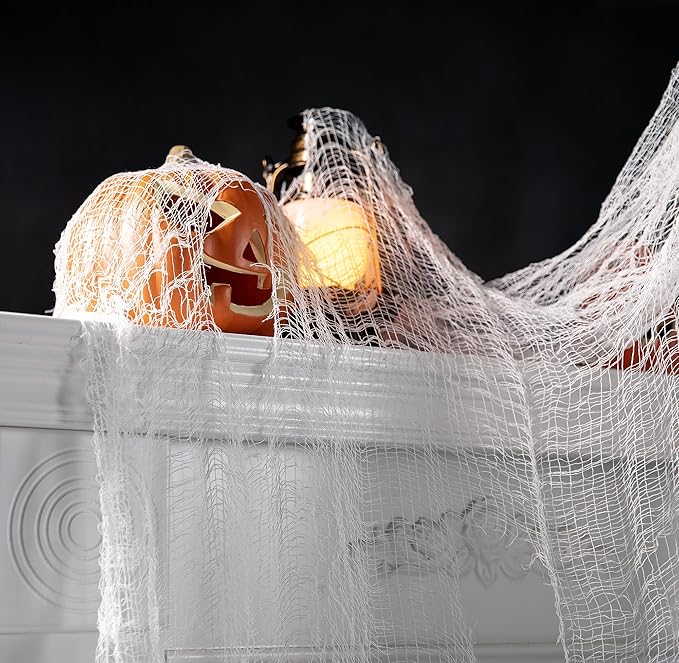200" x 59" Halloween Spooky Cloth - Creepy Spooky Halloween Decorations - Large Size Scary Creepy Gauze for Halloween Party Supplies Stairway Window Table Doorways Decor